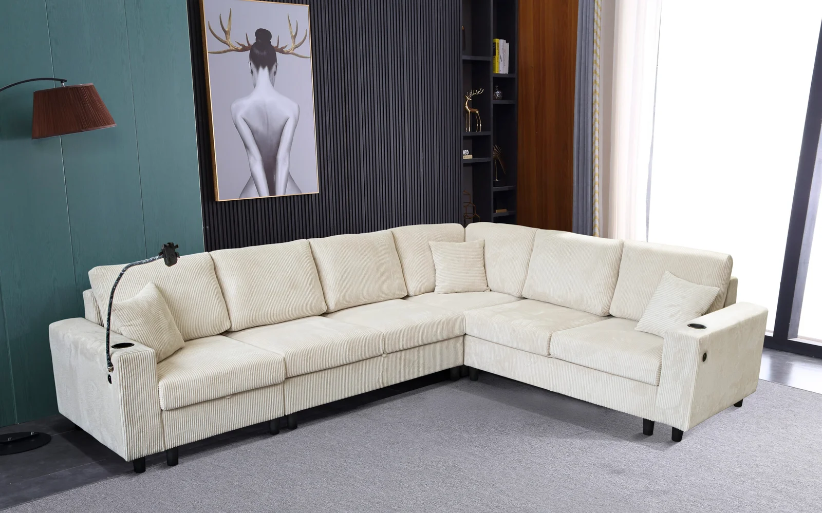 SECTIONAL SOFA SET- BEIGE