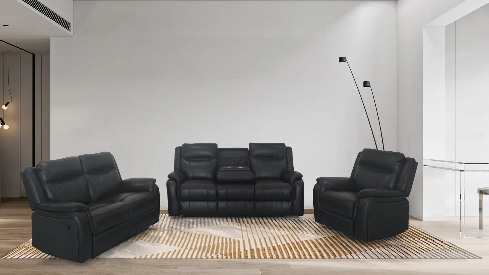 Manual Recliner Set -Black