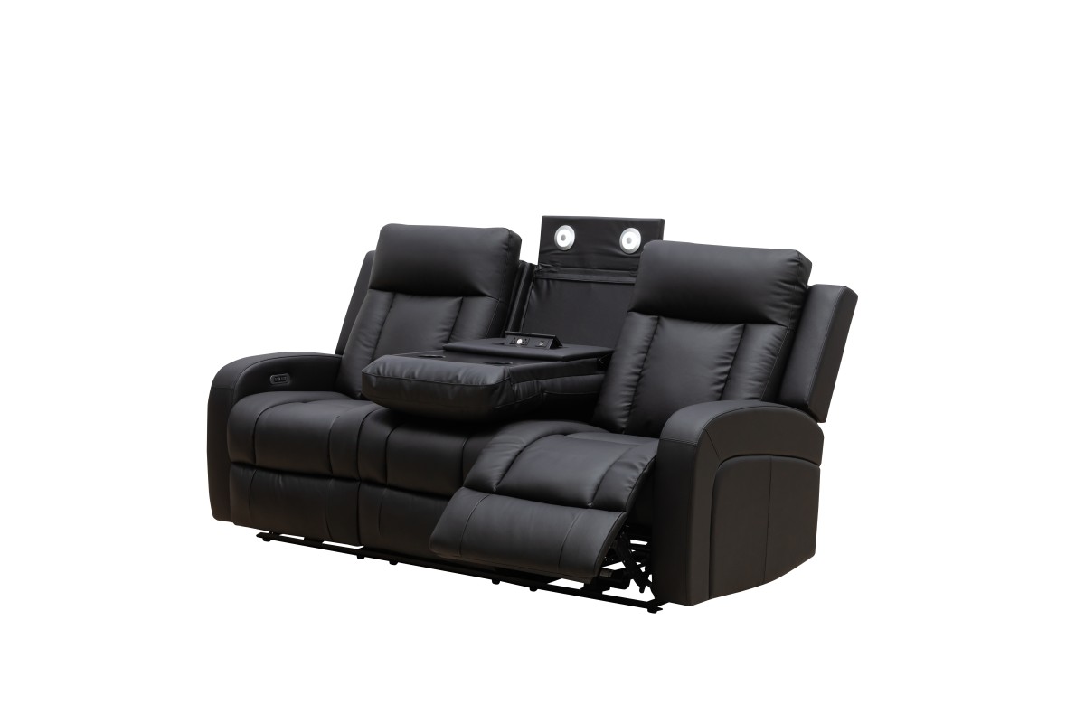 POWER RECLINER SOFA - BLACK - Image 3
