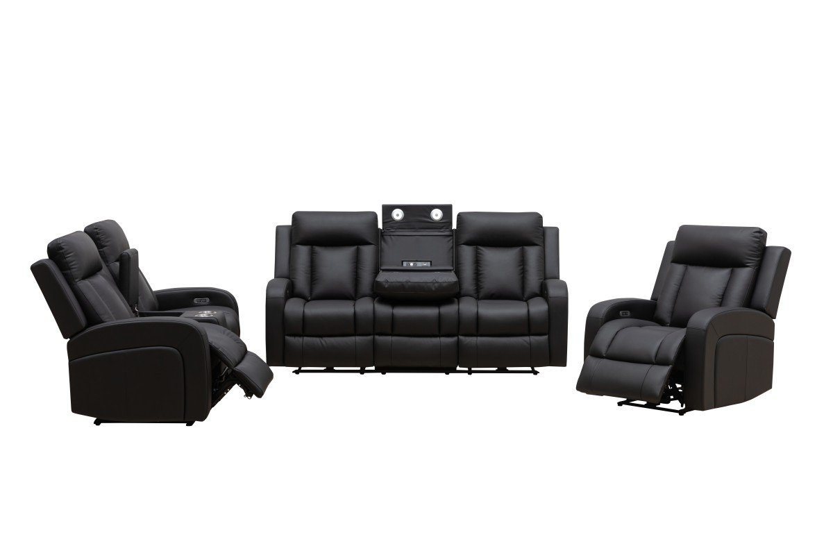 POWER RECLINER SOFA - BLACK - Image 8