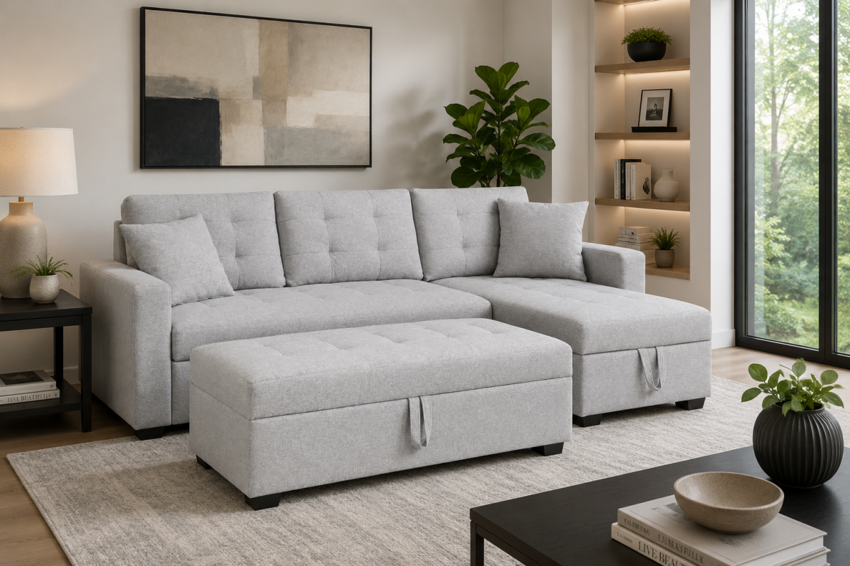 STORAGE SECTIONAL & OTTOMAN
