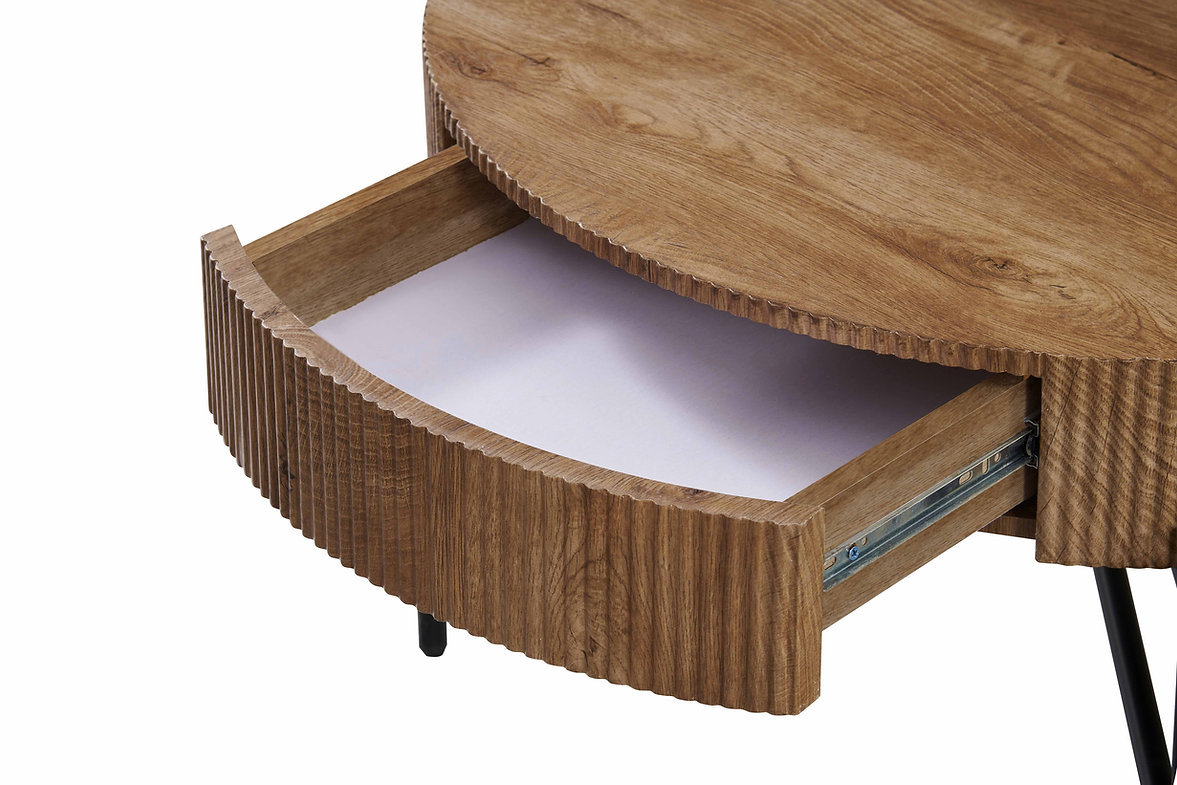 Round Coffee Table - Brown - Image 3