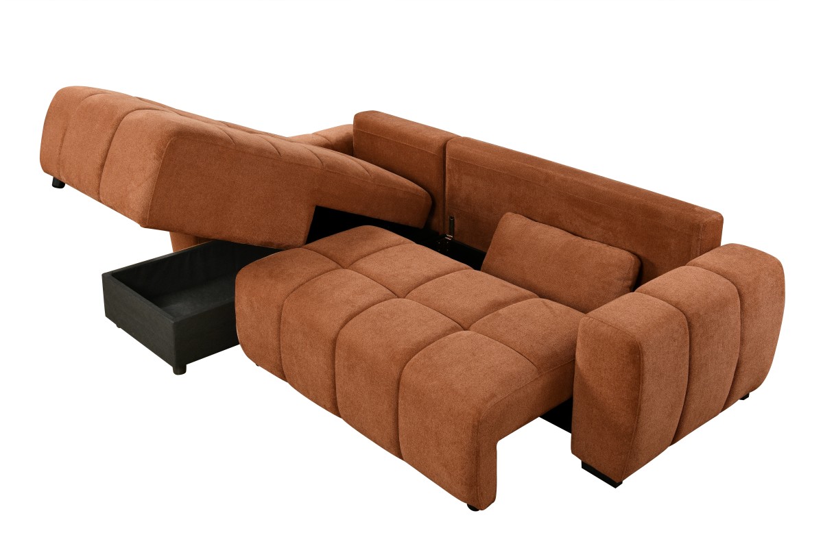 LHF SECTIONAL SLEEPER - BURNT ORANGE - Image 2