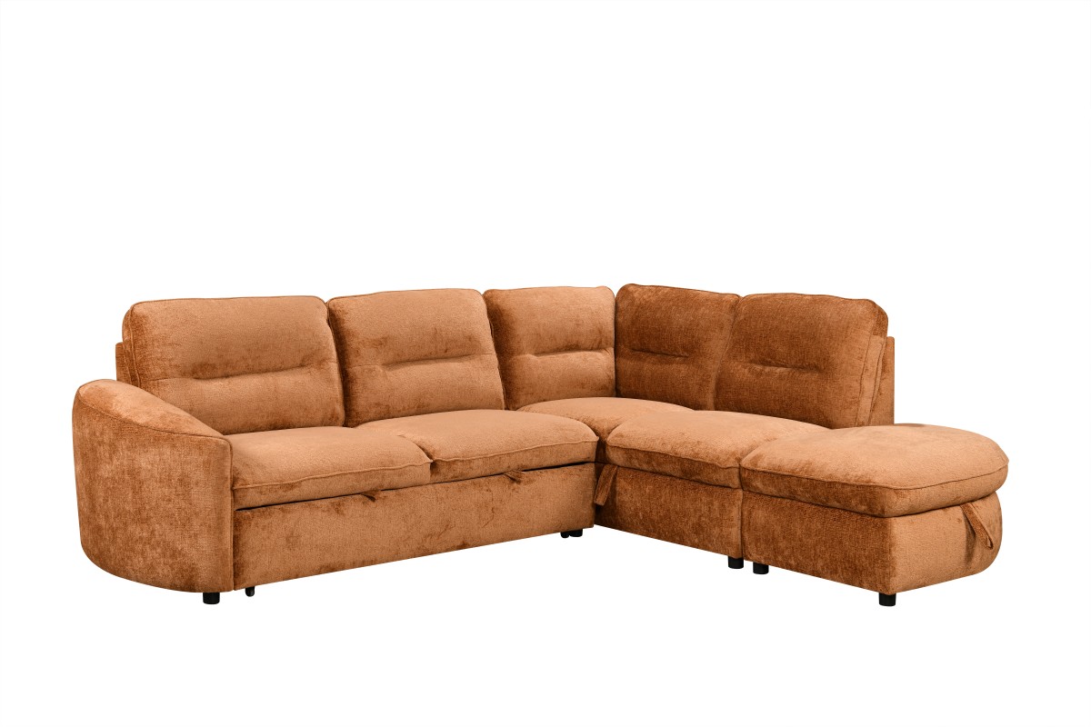 RHF SECTIONAL SLEEPER - BURNT ORANGE - Image 2