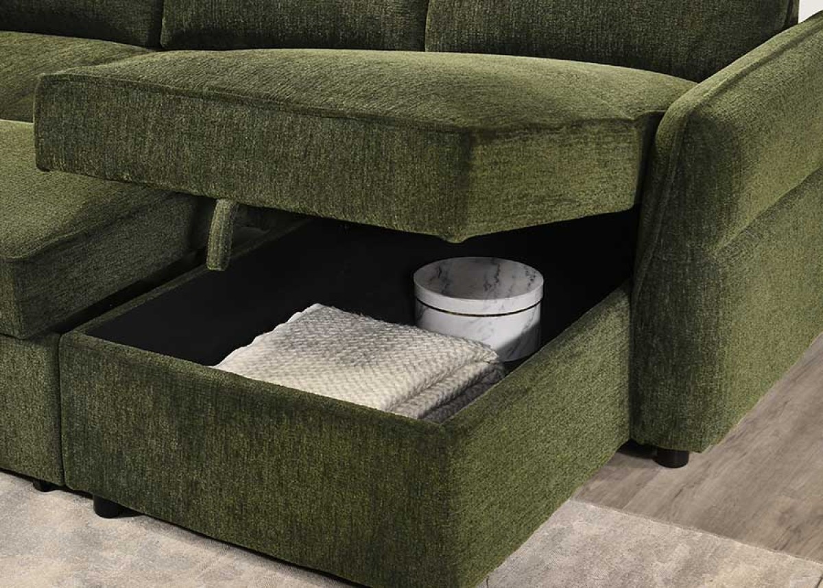 RHF SECTIONAL SLEEPER - GREEN - Image 3