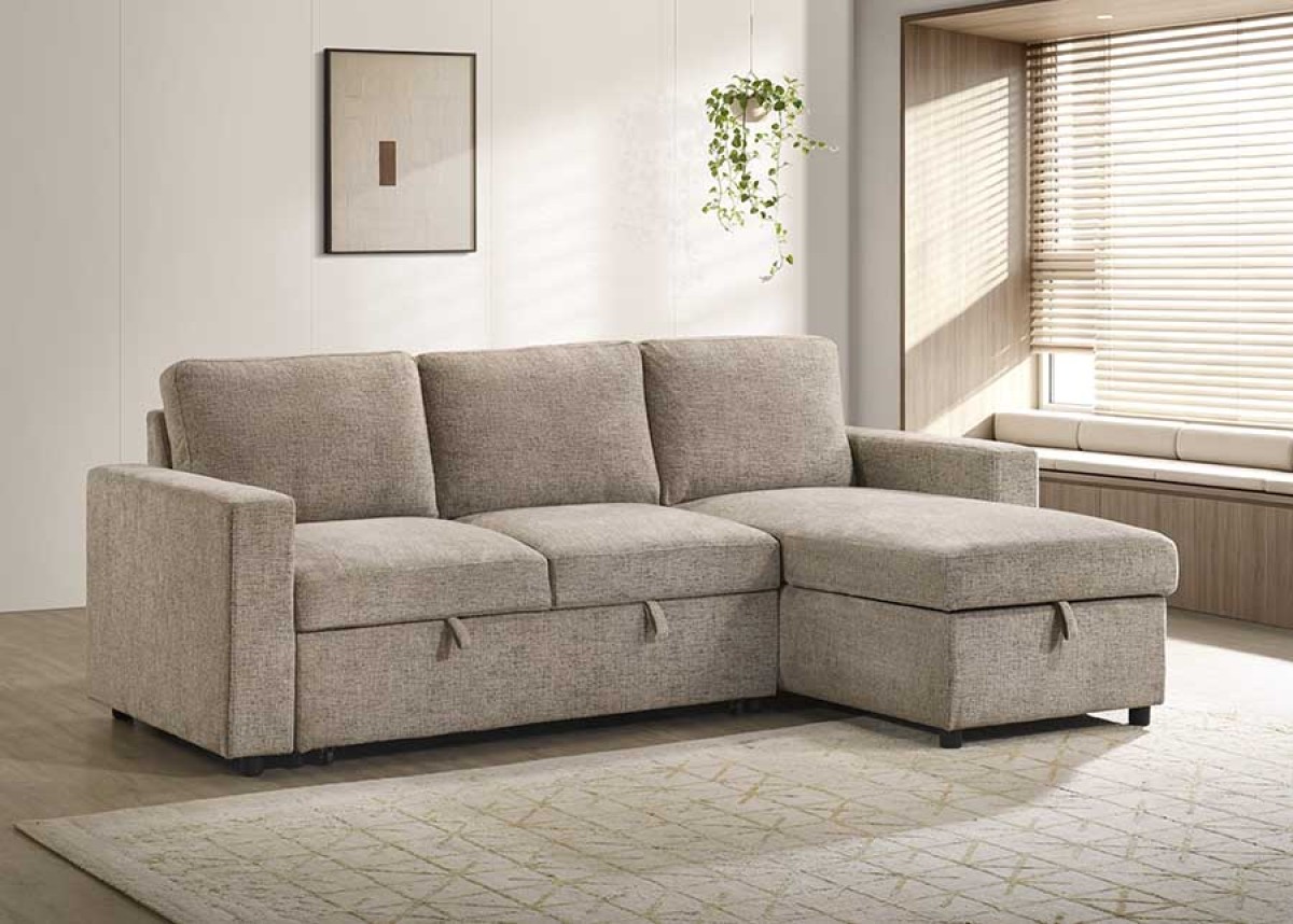 RHF SECTIONAL SLEEPER - TAUPE