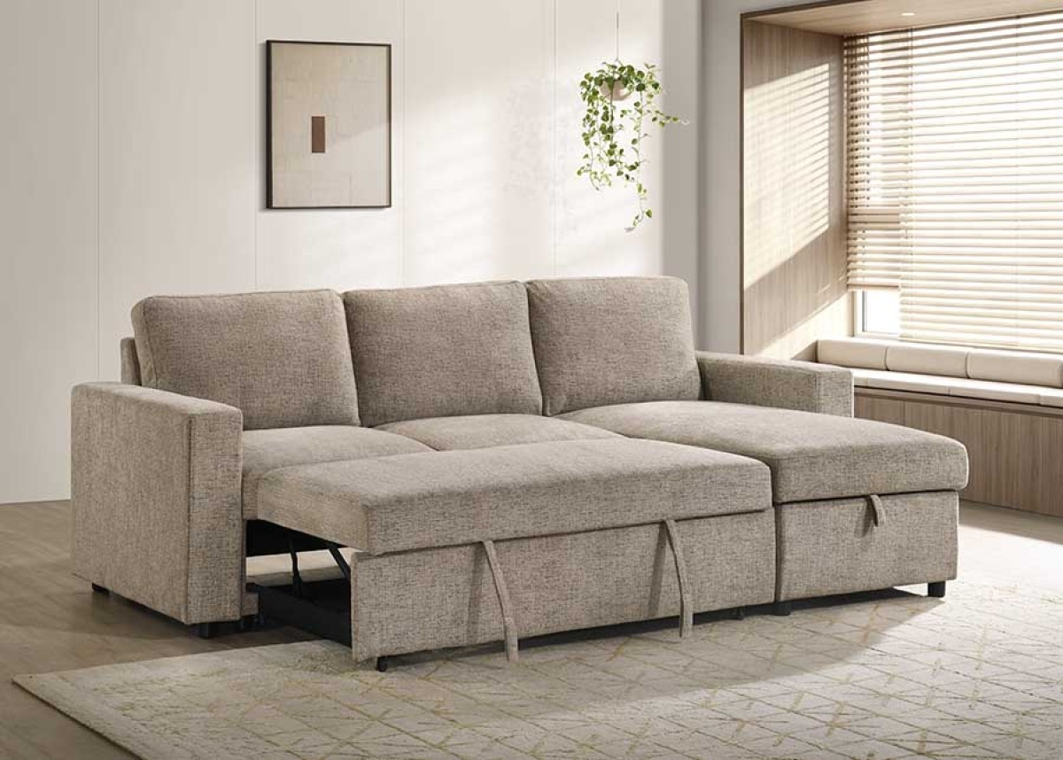 RHF SECTIONAL SLEEPER - TAUPE - Image 2
