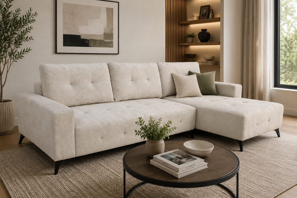 RHF SECTIONAL SLEEPER - BEIGE