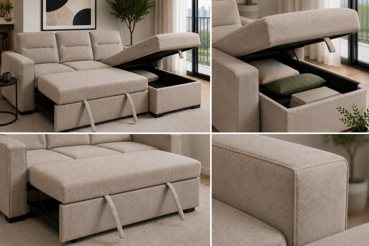 SECTIONAL SLEEPER - TAUPE - Image 5