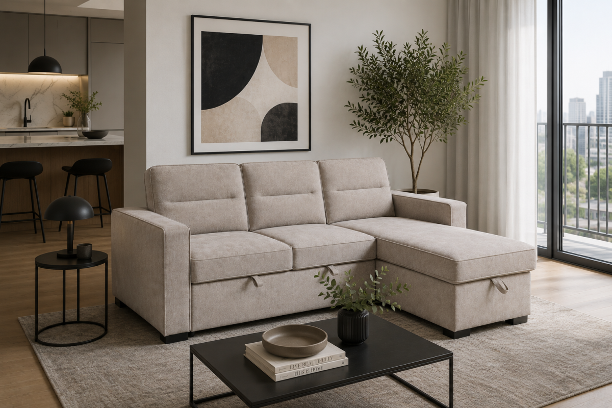 SECTIONAL SLEEPER - TAUPE