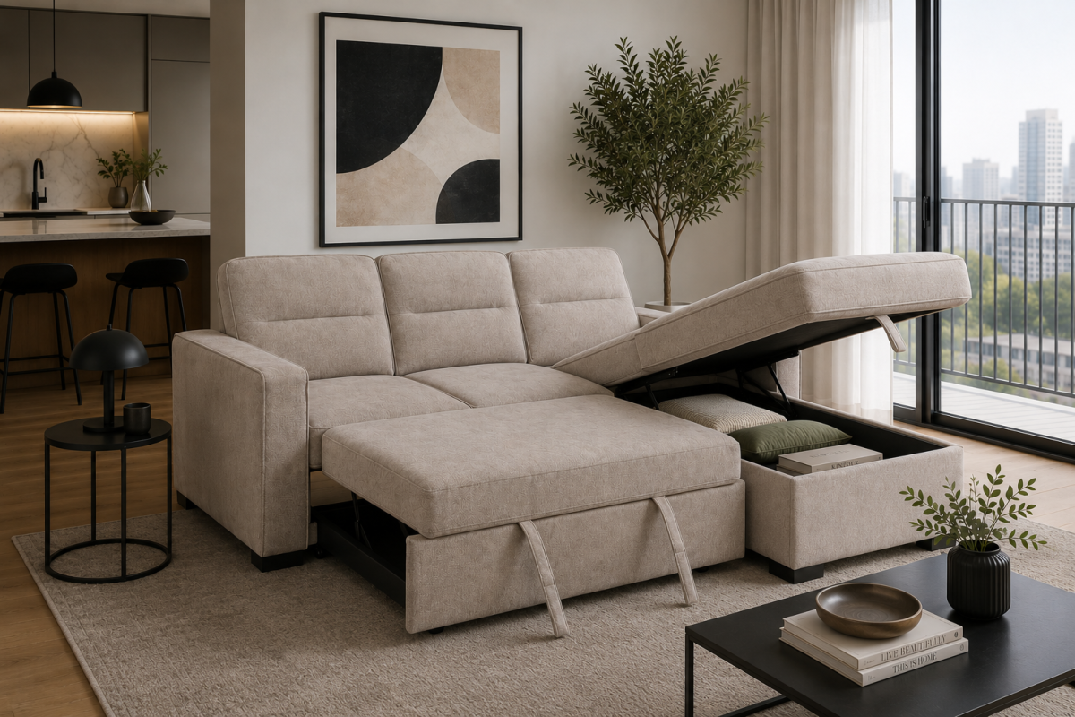 SECTIONAL SLEEPER - TAUPE - Image 2