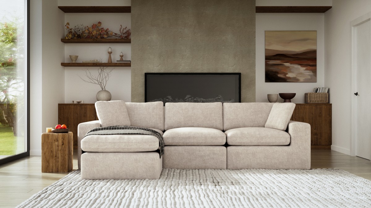 SECTIONAL COMPRESSION SOFA - BEIGE
