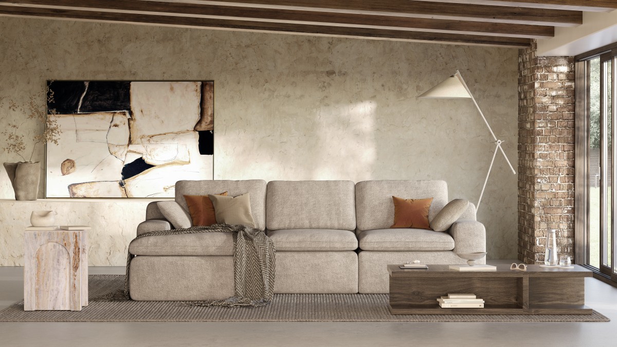 SECTIONAL COMPRESSION SOFA - BEIGE
