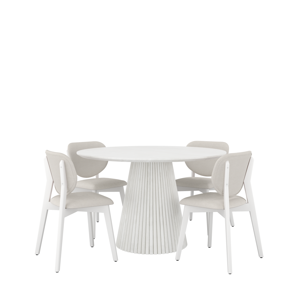 5-PIECE DINNG SET - WHITE WASH - Image 2