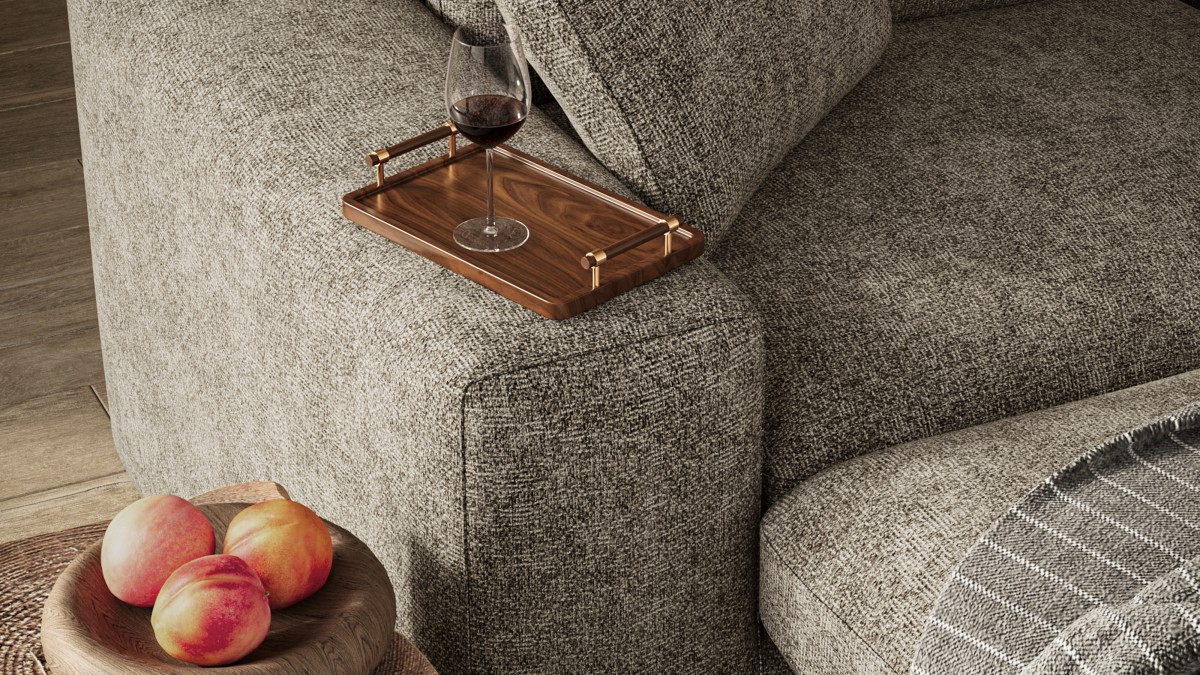 SECTIONAL COMPRESSION SOFA - BROWN - Image 7