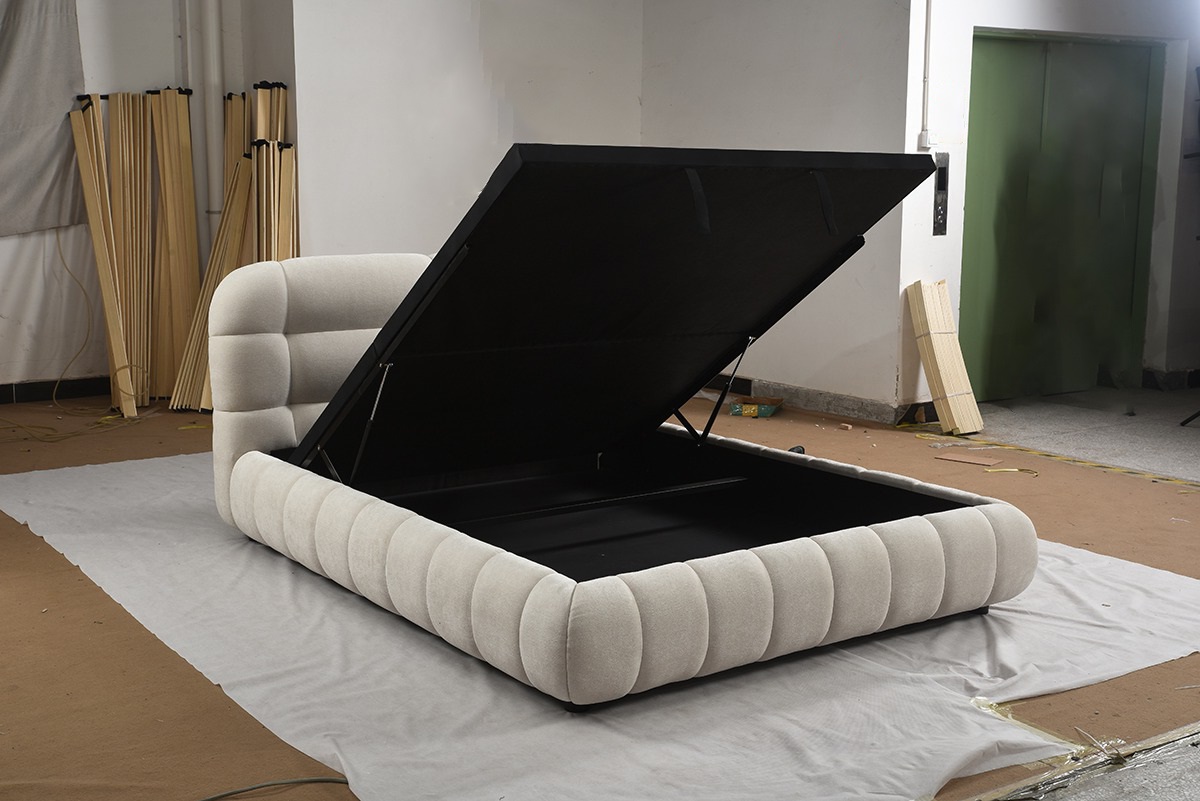 KING LIFT BED FRAME - BEIGE - Image 3